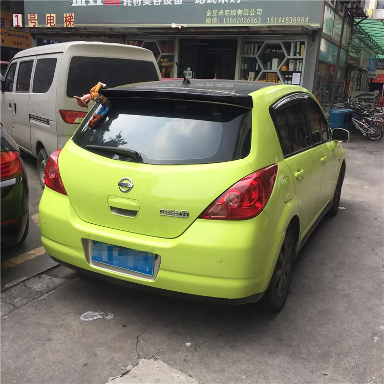 For NISSAN TIIDA  Spoiler 2006-2010  Versa spoiler High Quality  ABS Material Car Rear Wing Primer Color Rear Spoiler