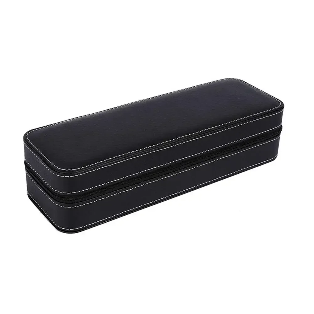 6 Slots PU Leather Watch Box Portable Travel Zipper Case Collector Storage Jewelry Storage Box Display Box