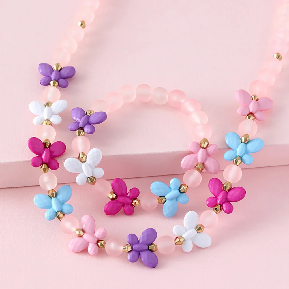 

2 Sets Kids Jewelry Little Girls Jewellery Costume for Necklace Bracelets Kids' Children