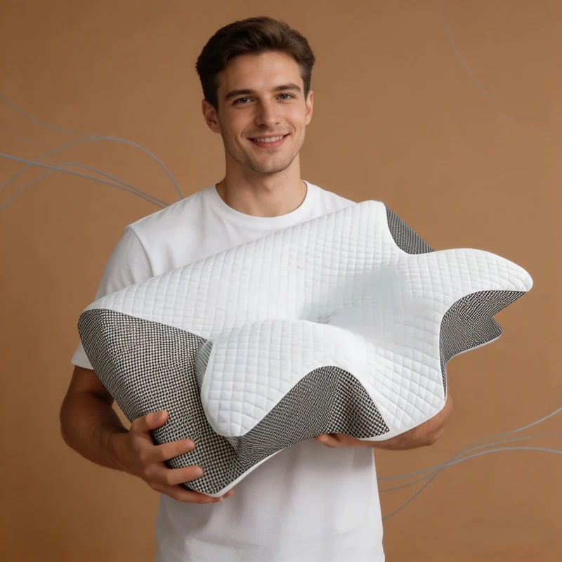 

Подушка для шеи из пены с эффектом памяти Home Household Butterfly Contoured Memory Foam: поддержка сна, облегчение боли в шее, комфорт для живота