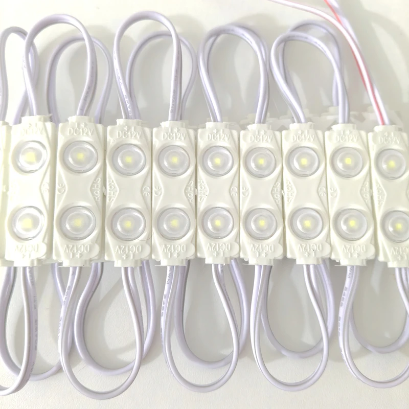 200pcs DC12V 2835 2LED Module Injection Outdoor Waterproof IP67 Strip Light for Shop Signboard Advertisement Sign Letter Decor