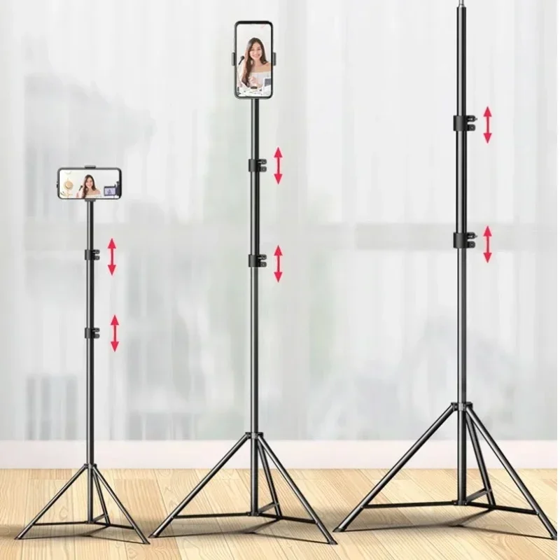 Universal Phone Tripod Stand Stretchable Aluminum Alloy Portable Holder Adjustable Height 55cm/160cm