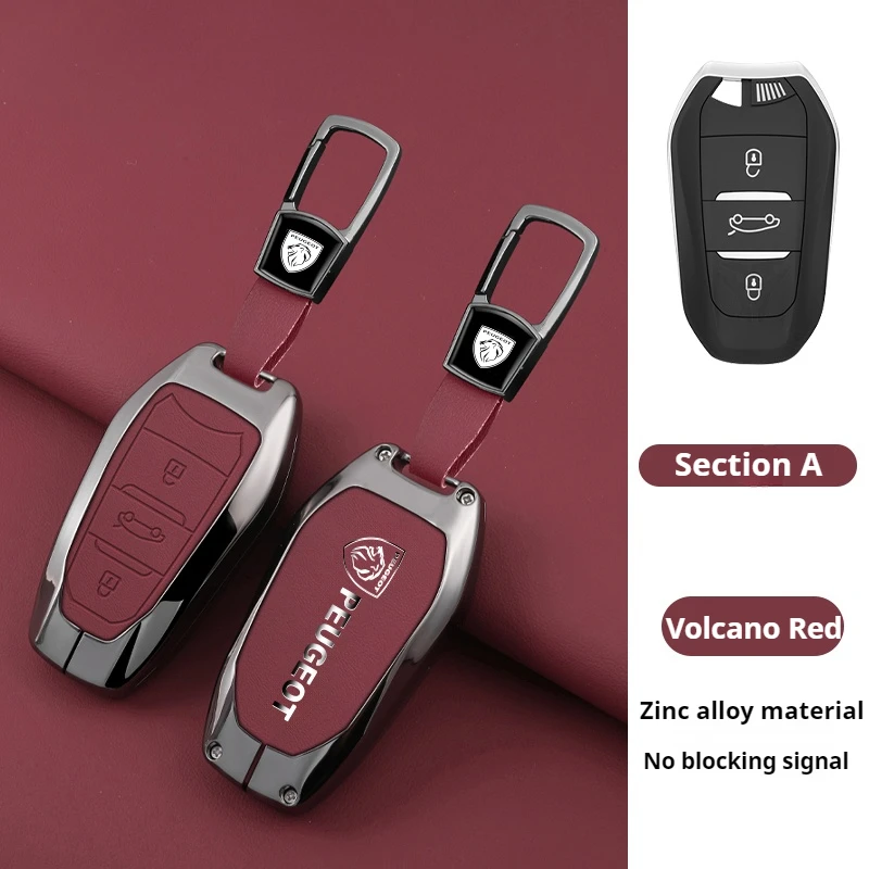 LLavero de coche, carcasa de llave de aleación, funda para llave de aleación de Zinc, bolsa para Peugeot GTLine 207 307 407 208 308 408 508 2008 3008 4008 5008 GTI