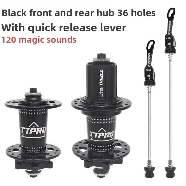 TTPRO PRO9 MTB Disc Brake Hub, 6 Pawls 4 Bearings 120 Clicks Quick Release 36H Universal Cassette Hub