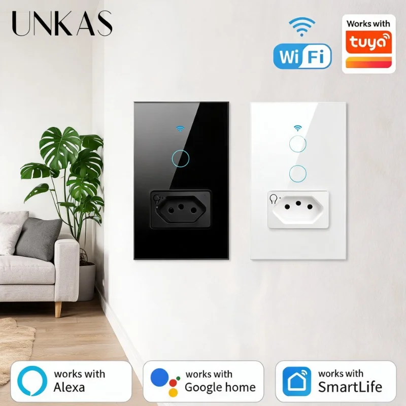 Smart Wall Socket - UNKAS Wifi Smart Brazil Light Switch