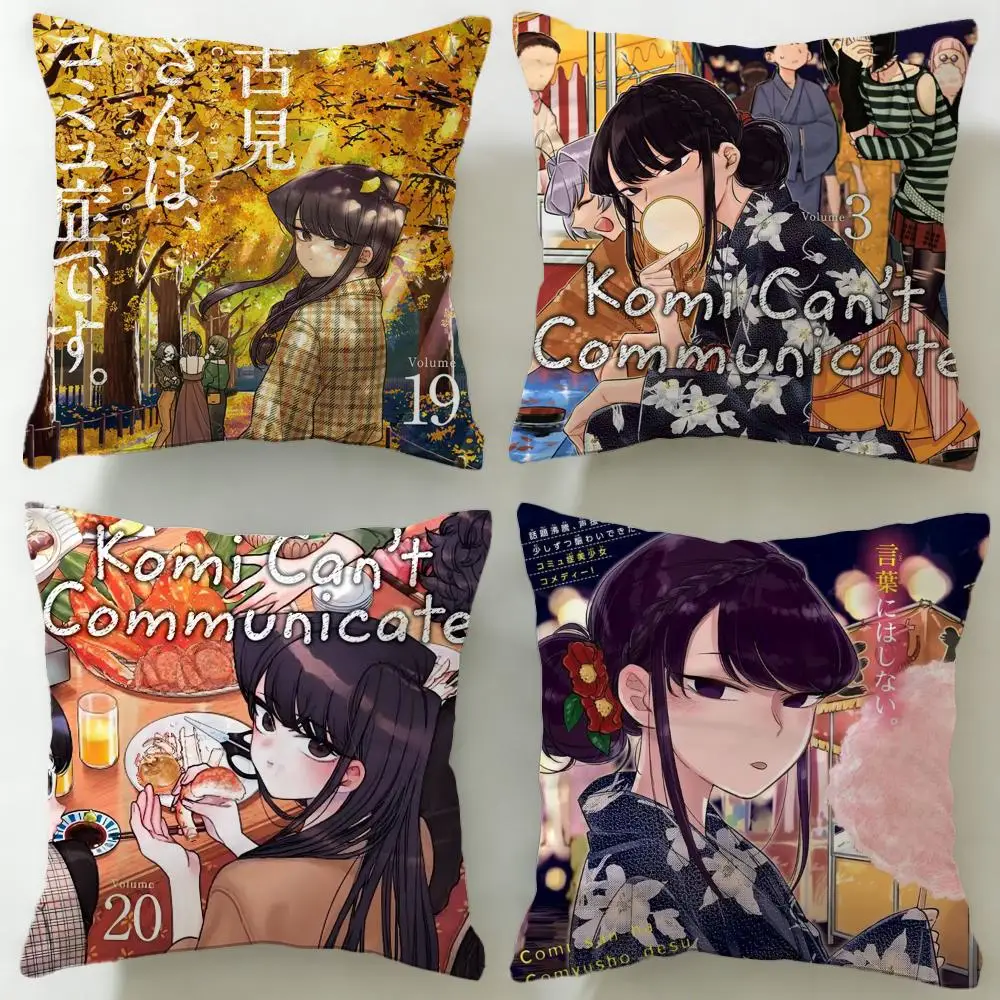 popular anime Komi Can't Communicate Cushion Cover Soft & Easy-Wash Pillow Case – Versatile for Couch, Bed, Travel and Office