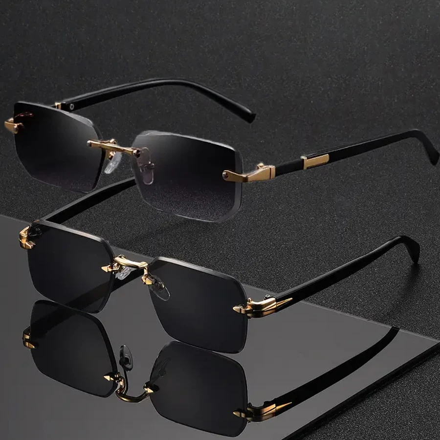 عبوتان من النظارات الرجالية بدون إطار، تصميم عصري وأنيق، مناسبة للارتداء اليومي #1