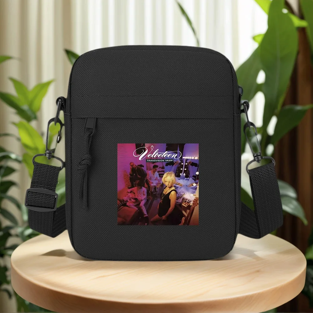 Velveteen,Transvision Vamp album cover,music band portrait Men Crossbody Bag Single Shoulder Women Cartoon Anime Film Printing D