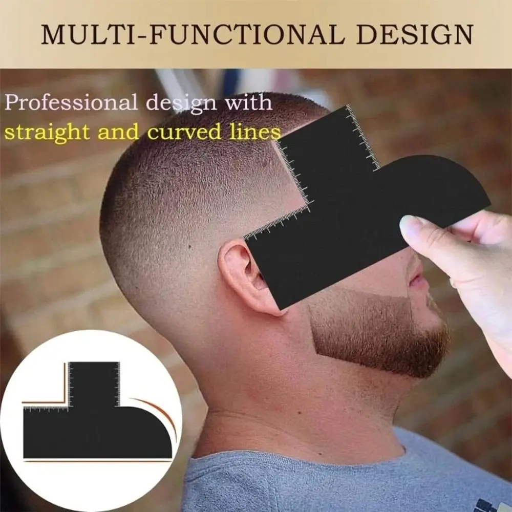 Reusable Color Enhancement Barber Card Easy to Clean with Measurement Indicators Beard Line Up Tool Black Hairline Maker image 3