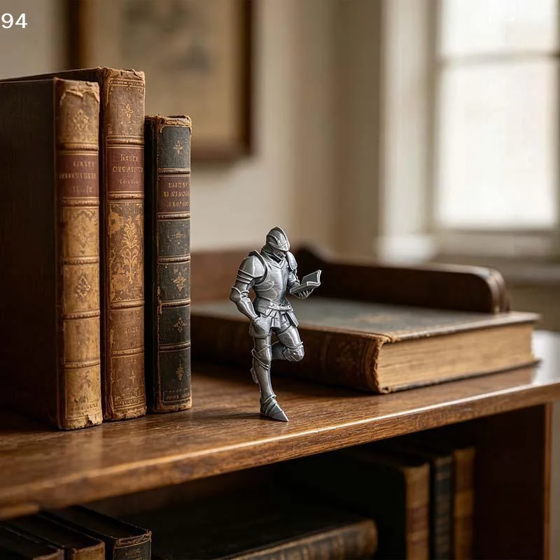 Medieval Knight Reading Statue Exquisite Craftsmanship Ideal Gift For Home Office Bookshelf Desktop DecorNF stationery