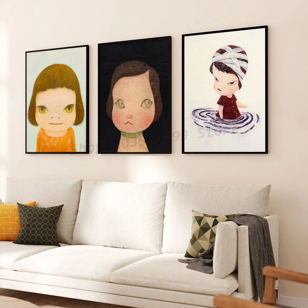 1pc Y-Yoshitomo N-Nara Dream Poster Self-adhesive Art Waterproof Paper Sticker Coffee House Bar Room Wall Decor