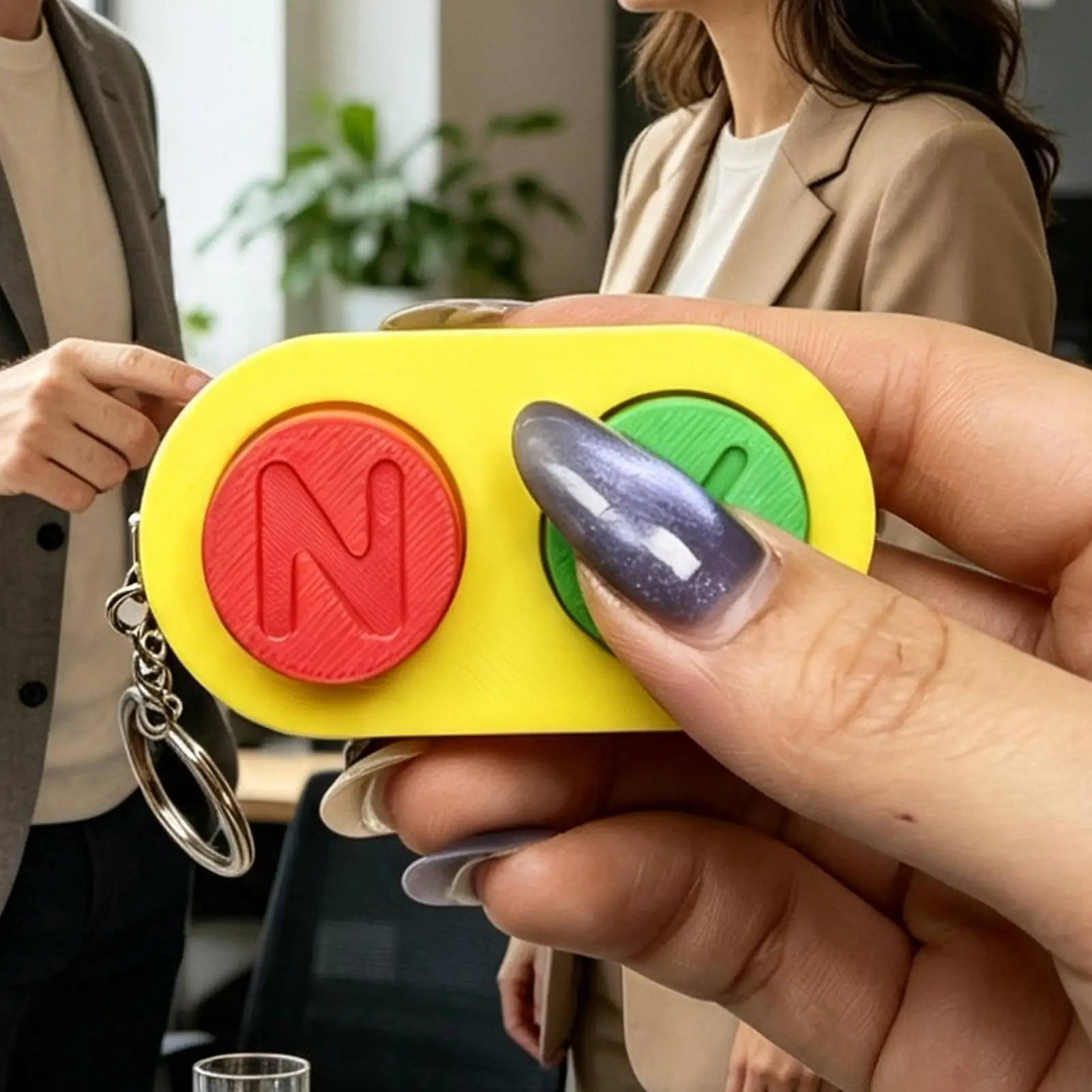 Whether to press the button toy Keyboard Reduction Fingertip Button Quiet Key Clicker Fidget Toy Keychain birthday gift
