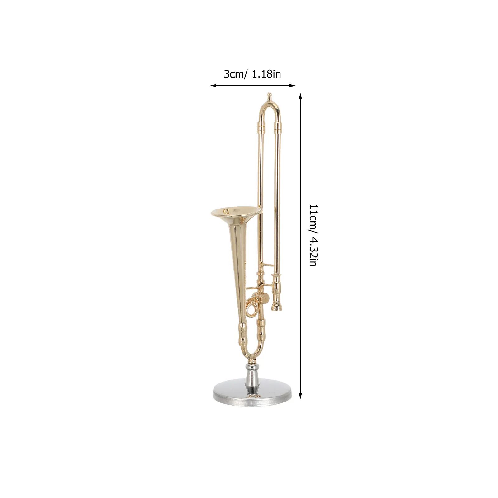 Trombone Display Decoration Miniature Instruments Desktop Golden Musical Ornament