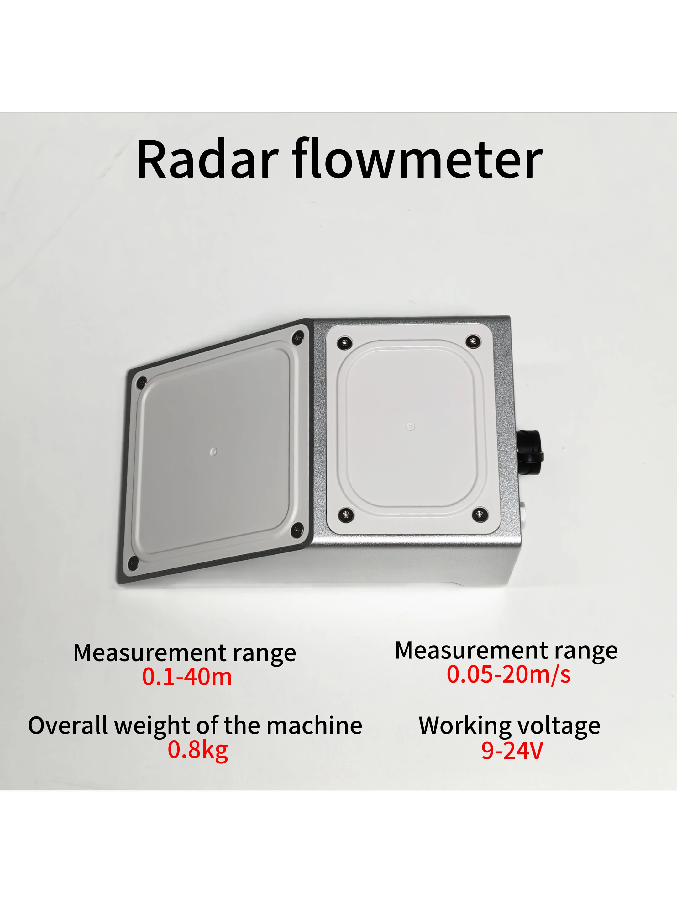 80GHz/24GHz Radar Flowmeter, 0.1-20m/s Silver Mmwave Radar Sensor, 0.1-40m Liquid Level & Flow Rate Measurement