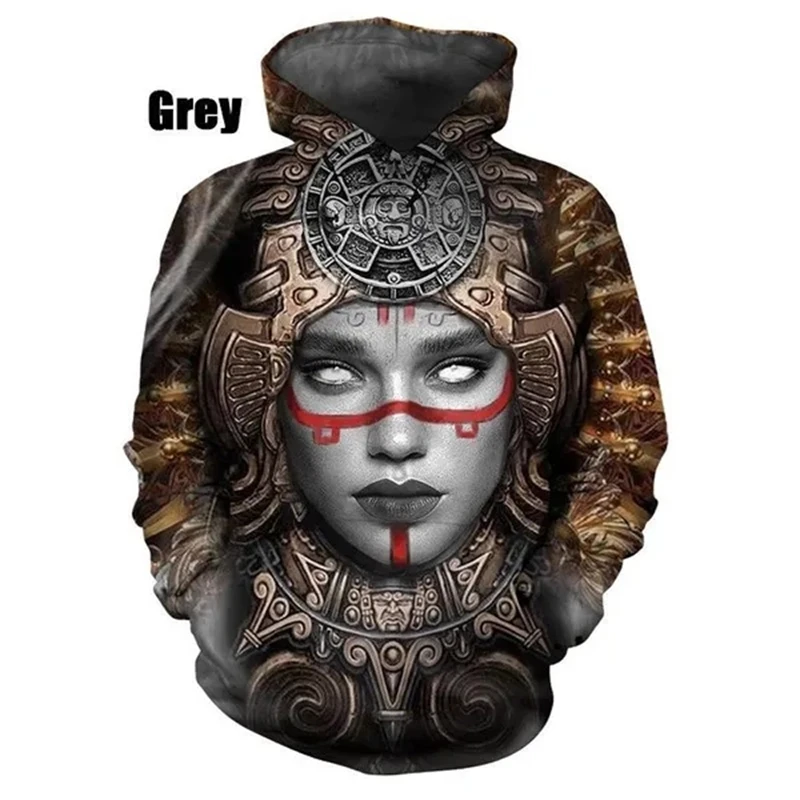 

New Mexican Aztec Warrior 3D Print Hoodies Men Women Oversized Hoodie Pullovers Hooded Sweatshirts Tracksuit Coats Kids Clothing