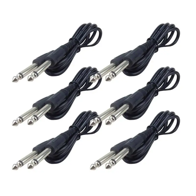 Guitar Amp Cord 6 Pieces Guitar Audio Cable 1/4 Inch Guitar Cable Guitar Instrument Speaker Cord Portable Stereo Audio Cord For