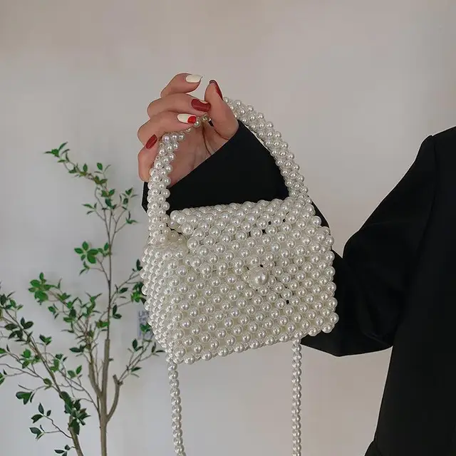 2023 perłowe torby Crossbody ręcznie wyszywane koralikami torebki z perłami moda dziewczyna prezent kieszeń na telefon wesele kopertówki