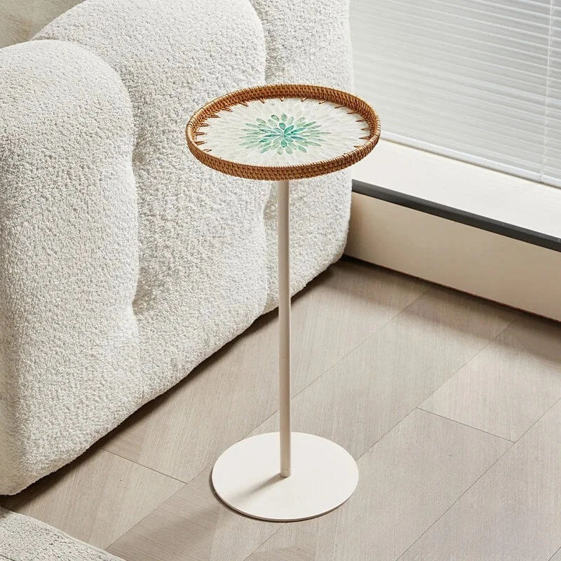 Nordic Iron Art Small Side Table round Coffee Table Bedroom Nightstand Modern Mobile Corner Table