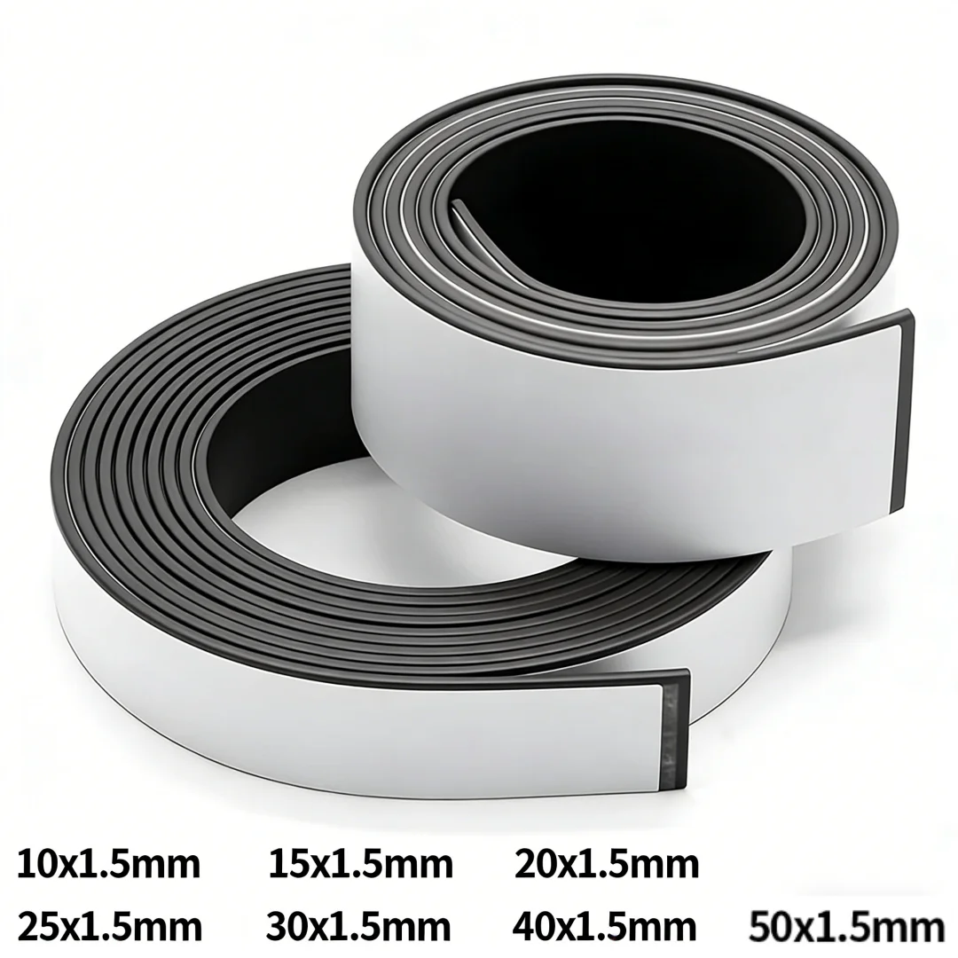 1/2/5/10 Meter Rubber Magnetic Tape For Fridge Photo Posters & Labels Magnetic Self-adhesive Tape Strong Flexible Magnet Stripe