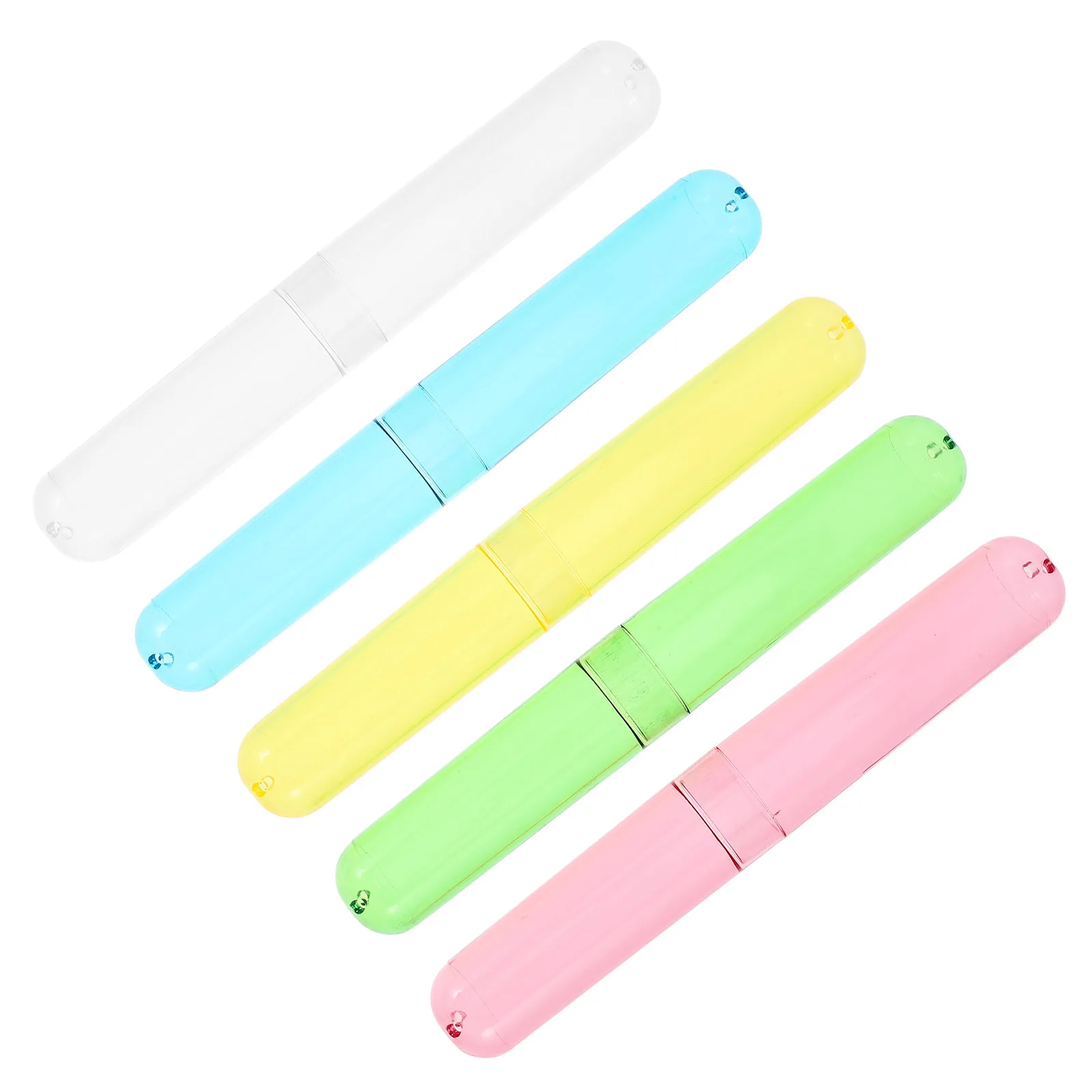 

5pcs Toothbrush Case Travel Portable Transparent Protective Cover Colorful Storage Organizer Home Outdoor Use High Quality