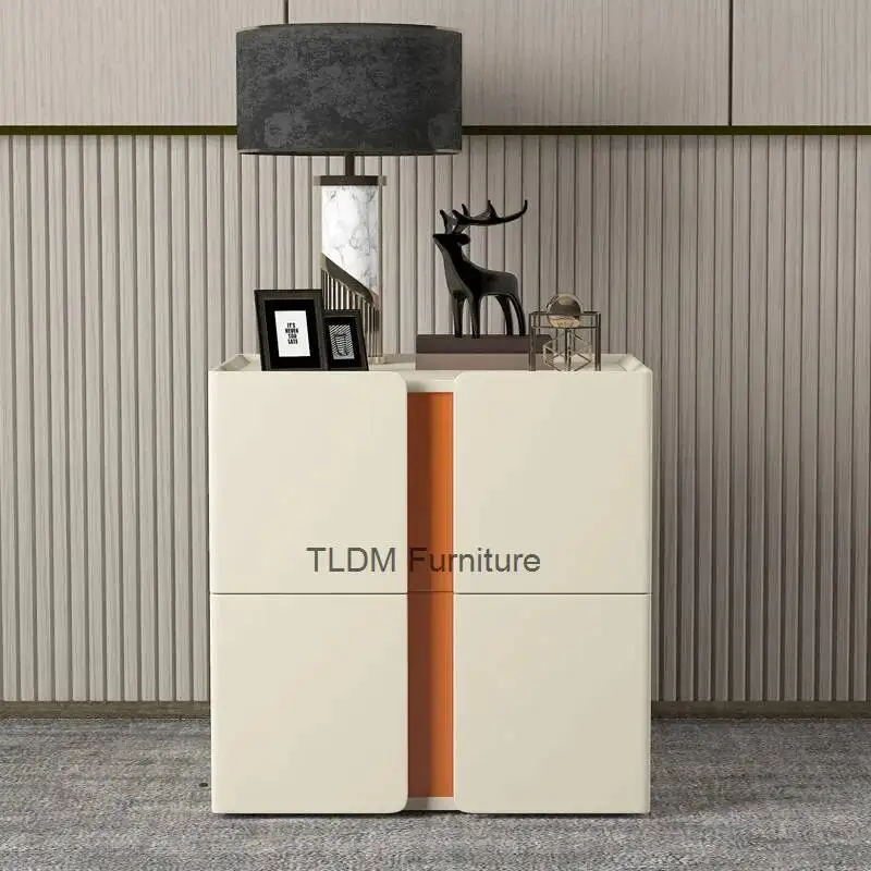 Noche Modern Minimalist Nightstand Storage Italian Luxur De Aesthetic Bedside Table Trendy Simple Mesitas Bedroom Furniture