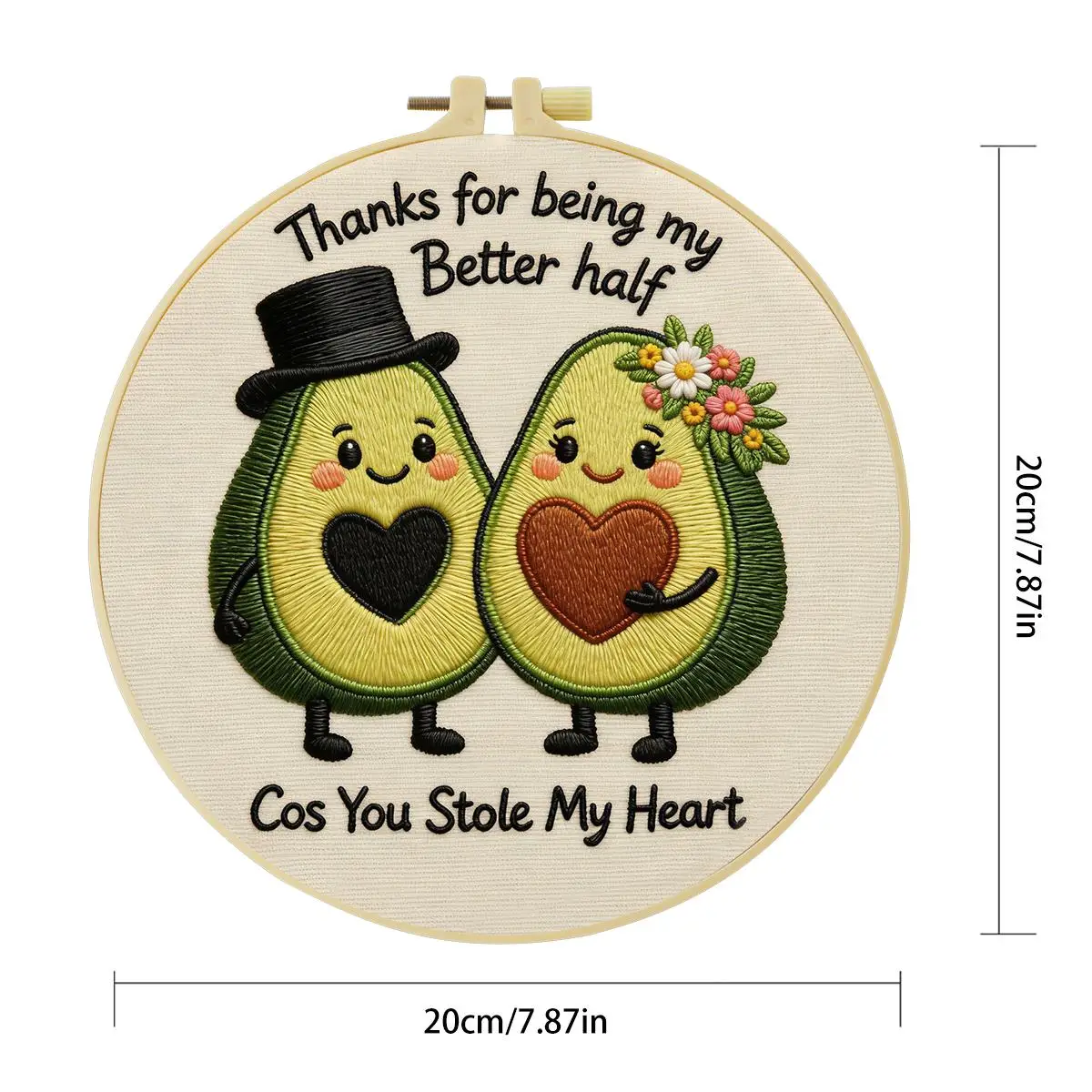 1 Stück 20X20CM/15X15CM 7,87/6,3 Zoll Avocado-Stickerei-Starter-Kit DIY-Kit DIY-Stickerei-Set Handarbeiten Malerei – Detail 4