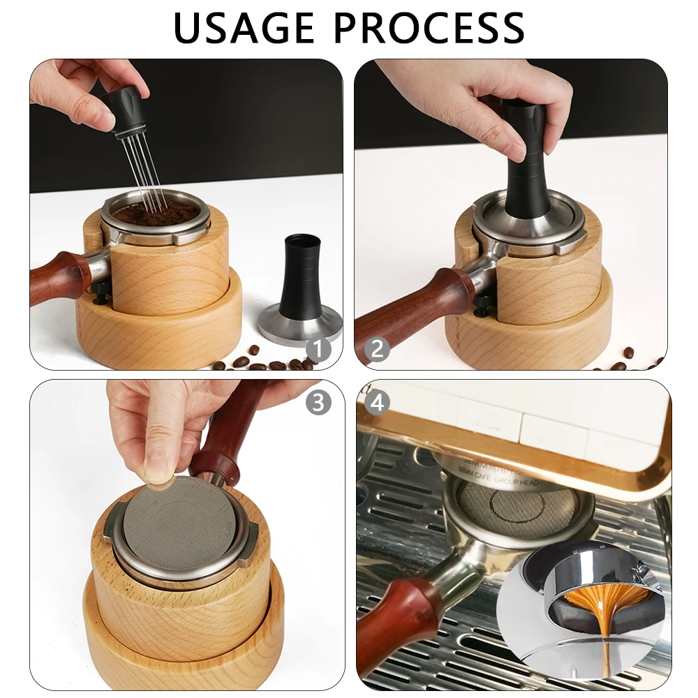 Coffee Portafilter Holder Espresso Tamping Station Espresso Holder Tamper Stand For Most 51/53/54/58mm Coffee Portafilter