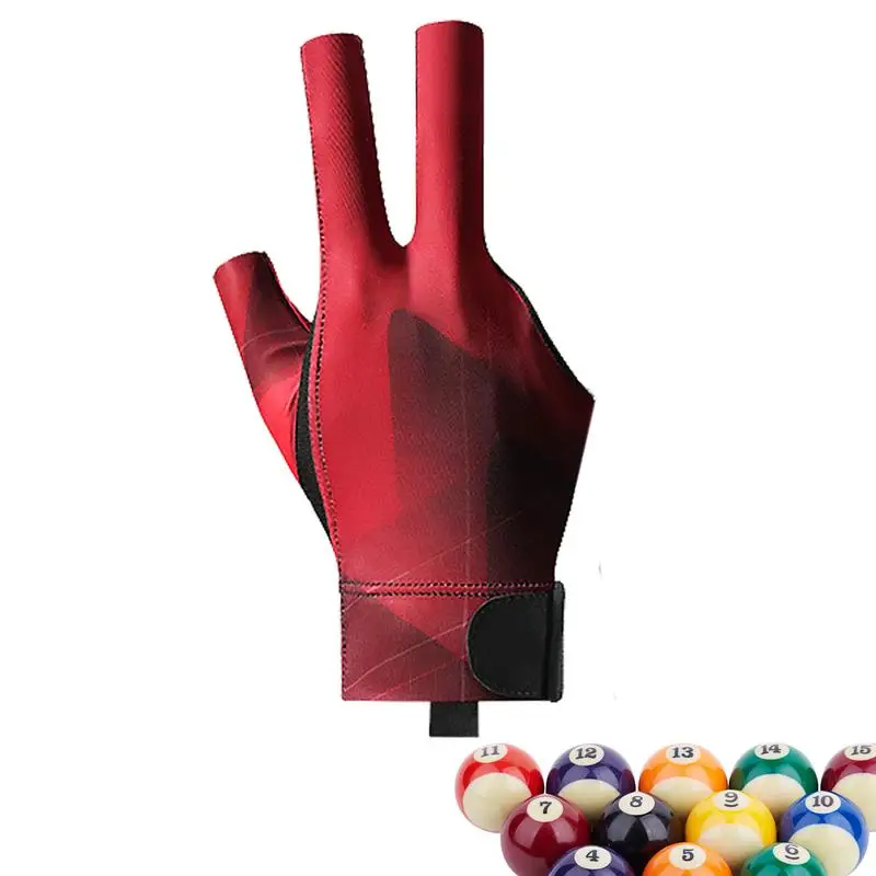 Billiards Gloves Professional Pool Snooker 3 Finger Gloves Breathable Non-Slip Pool Cue Gloves Universal Snooker Gloves