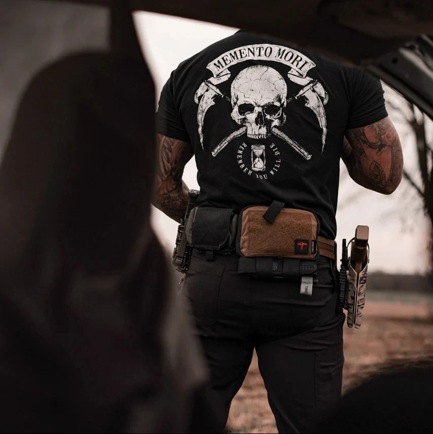 Memento Mori Military Tactical Outdoor Sports Leisure T-Shirt Men's and Women's Luxury Brand Top