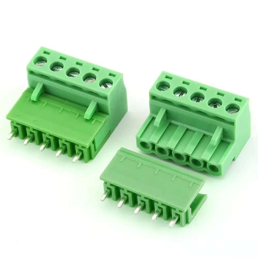 10Sets 2EDG-5.08mm PCB Terminal Block Right Angle Vertical Plug Plug-In Terminal Block Straight Style 2-6P