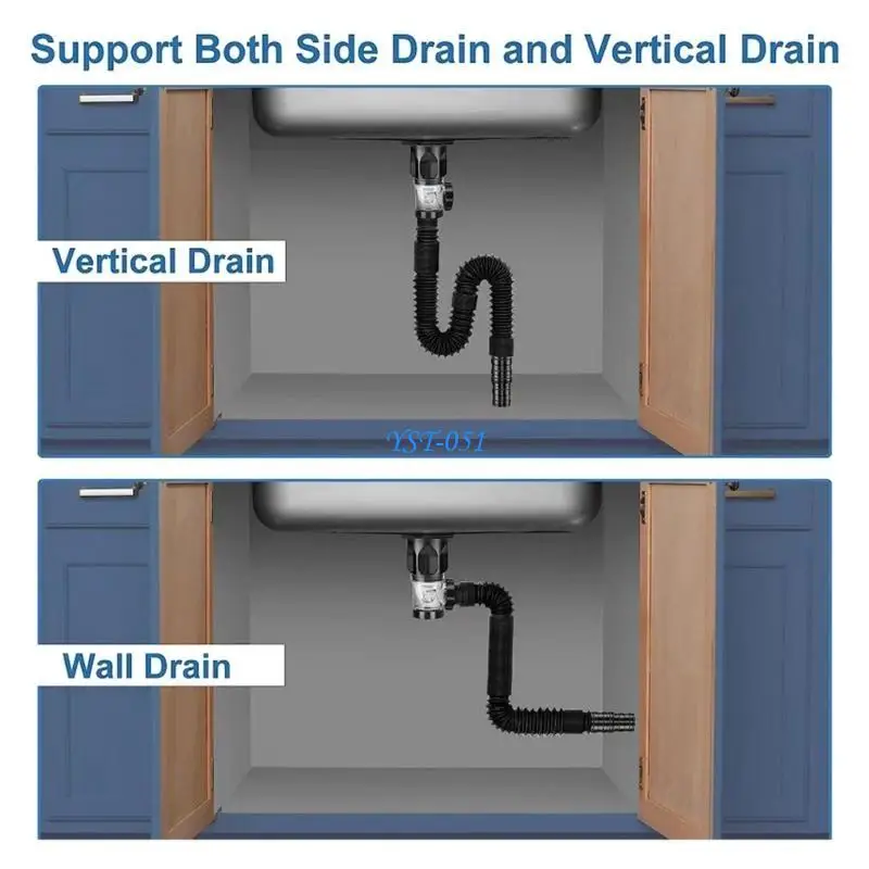 

E15A Washbasin Drainer with Flexible Drain Down Hose & Popup Filter Sink Plug 32mm