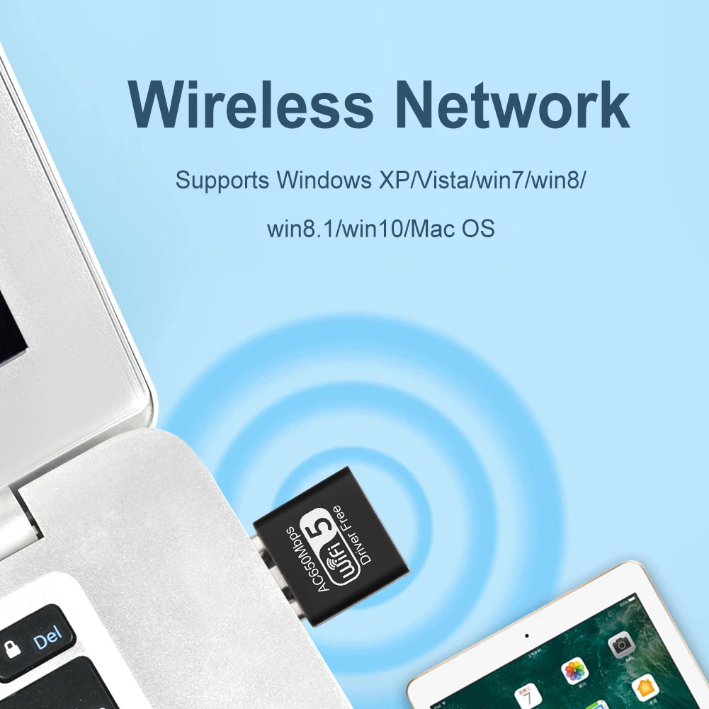 USB Wi-Fi адаптер 1200 Мбит/с, 2,4/5,8 ГГц, 802.11b/G/N