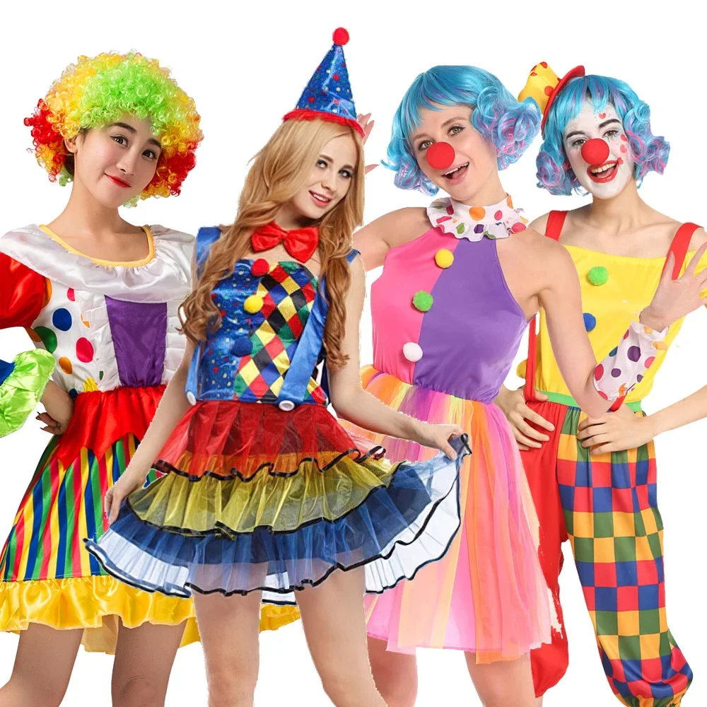 

Adult Clown Costume Cosplay Bag Headwear Party Women Carnival Adult Female Circus Clown Naughty Cosplay Clothing