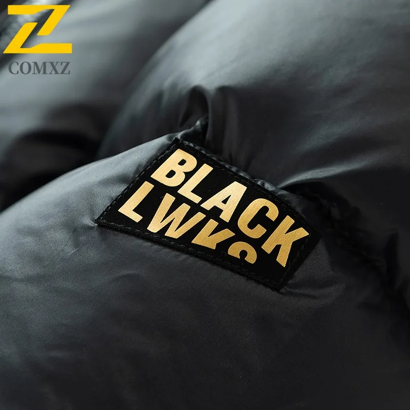 COMXZ Outdoor Comfort Down Jacket 2025 Men Skiing Thick Warm Padded Jacket Leisure Hooded Trip Cold Proof Winter Men Clothing