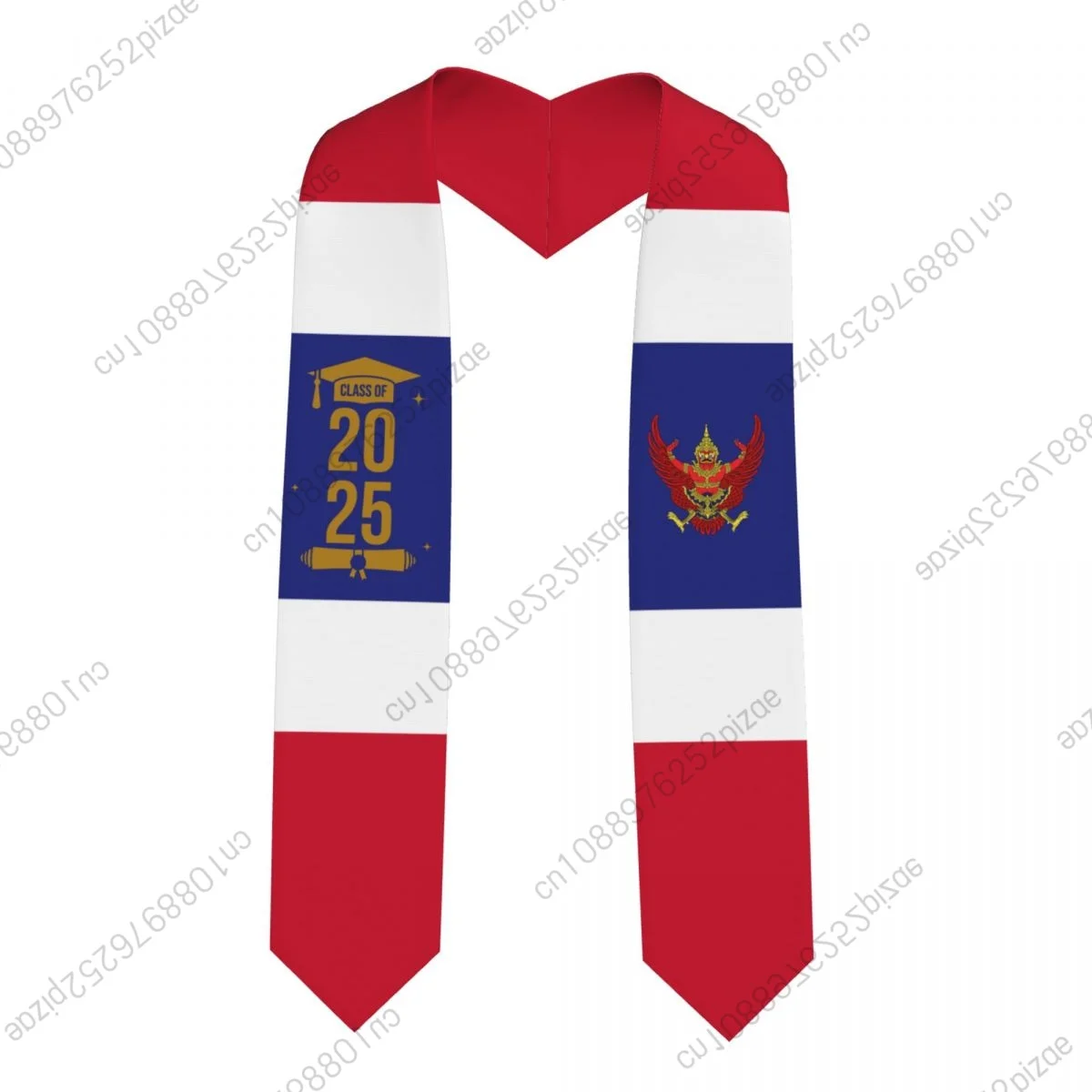 

New Thailand Flag Class Of 2025 183*13CM Graduation Stole Sash Scarf For International Students Proud
