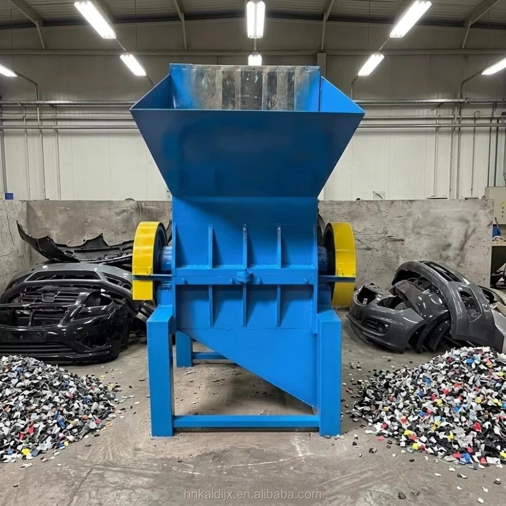 PP Auto Bumper Plastic Recycling Automatic Single Shaft Crusher Shredder Machine with Engine & Motor Driven and Quiet Operation