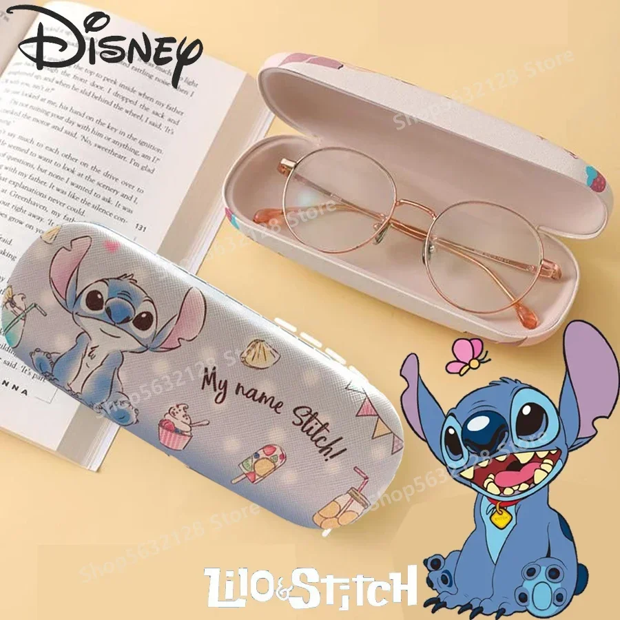 MINISO Disney Stitch Glasses Storage Box Cute Cartoon Sanrio Hello Kitty Student Glasses Sunglasses Protective Box Student Gifts