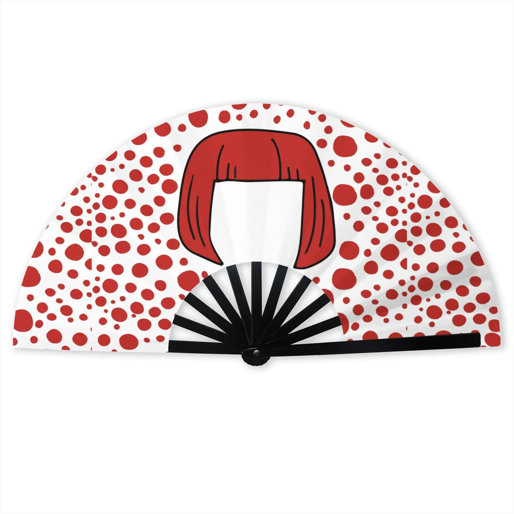Yayoi Kusama Pumpkin Folding Hand Fan Personalized Aesthetic Polka  Polyester Fabric Fan Funny Summer Accessory Decorative Fans