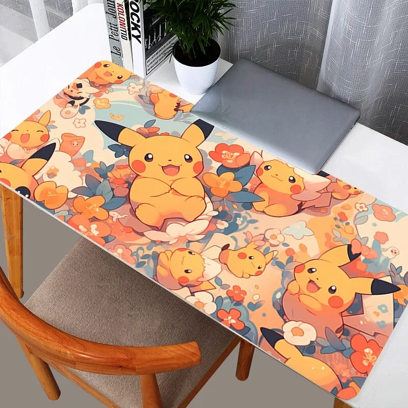 90x40cm New Rubber XXL PC Mousepad Pokemon Pikachu Anime Gamer Gaming Mouse Padss Desk Keyboard Mat Computer Laptop Mat