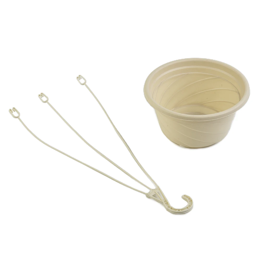 Plastic Hanging Plant Basket Pot for Indoor Outdoor Greenery with Removable Hook Balcony Garden Living Room Office Decoration