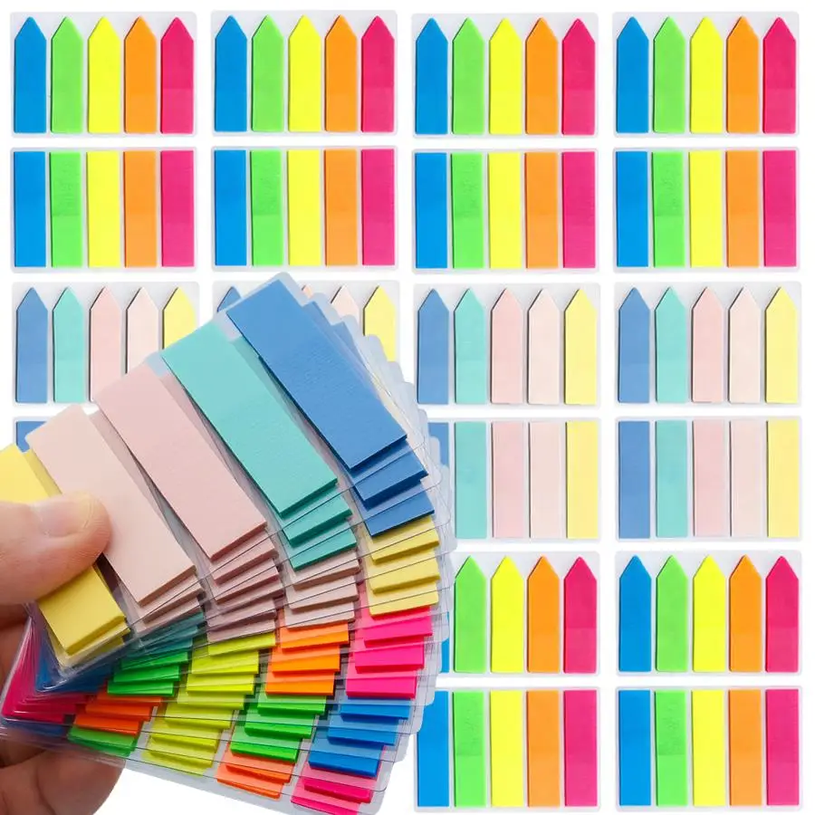 400pcs Self‑Adhesive Page Marker Tabs, Index Flag Stickers for Reading Marking, Planner Organizing and Office File Sorting XJM
