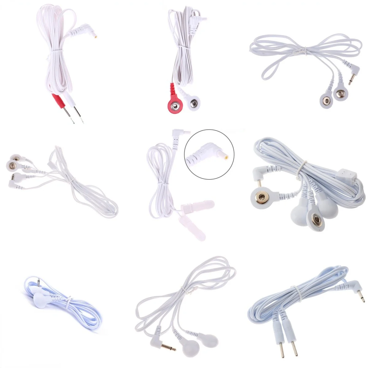 2/4Buttons Electrotherapy Electrode Lead Electric Shock Wires Cable For Tens Massager Connection Cable Massage & Relaxation Hot