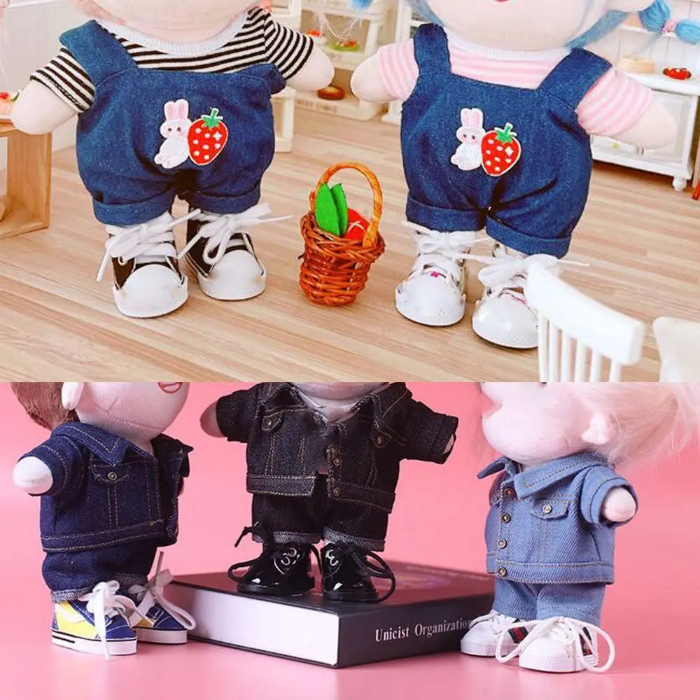 Fashion 10~20cm Doll Jacket Pants Handmade Outfits T-shirts 1/12 BJD Dolls Overalls Doll Jeans Coats Top