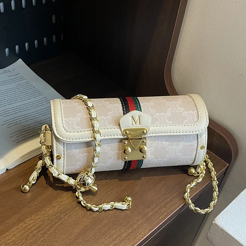 

High-end designer all-match chain bag women's bag 2026 new fashion niche texture fashion one-shoulder messenger bag cylinder bag