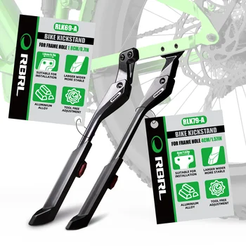 Béquille de vélo RBRL réglable pour VTT, en alliage d'aluminium épais, support latéral pour vélos de route et électriques de 24 à 29 pouces. 10 best sales Béquille - №7