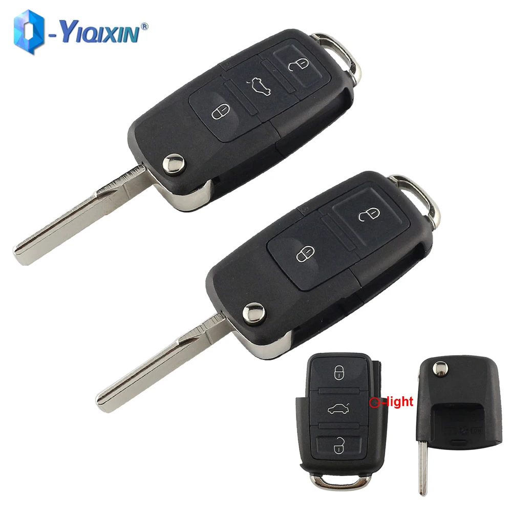 YIQIXIN Folding Car Key Shell For VW Passat Polo Golf Touran Bora Ibiza Leon Octavia Fabia MK4 Seat Skoda Auto Housing Fob Cover