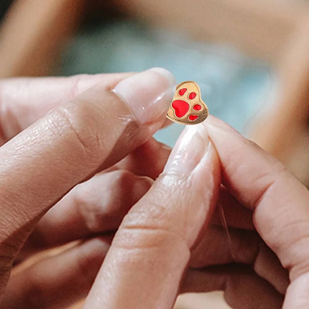 

30Pcs Animal Paw Print Heart Alloy Beads Bulk Set Big Hole Charms for DIY Friendship Bracelet Jewelry Paw Print Beads