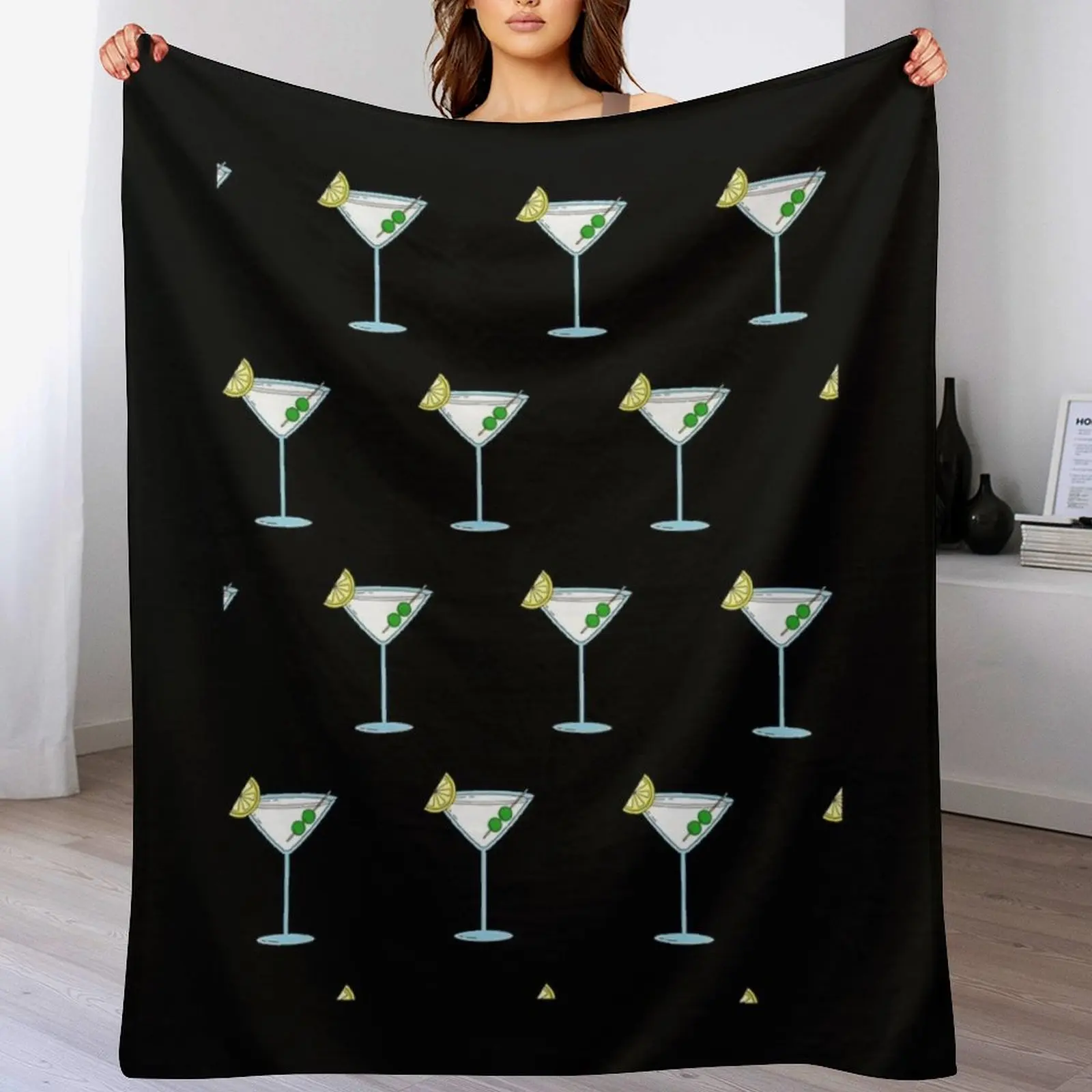 Martini Cocktail Glass Bartender Alcohol Liquor Leggings Throw Blanket