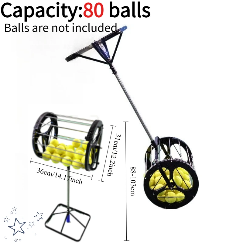 Tennis Ball Picker Multi-ball Frame Trainer Collection Basket Net Supplies Automatic Pickup Hopper