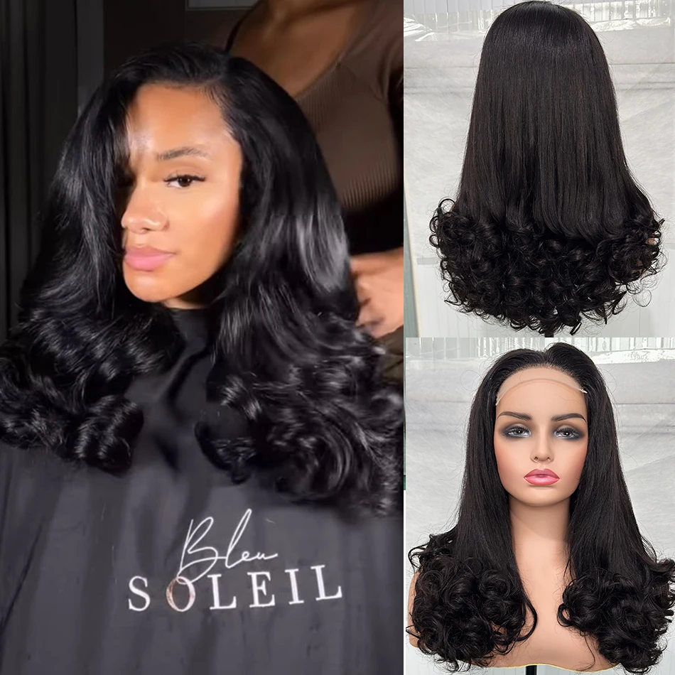 

100% Human Hair Wear And Go Glueless Malasyia Funmi Egg Curly Lace Wigs 250 Density Straight Loose Wave 5x5 HD Lace Closure Wigs